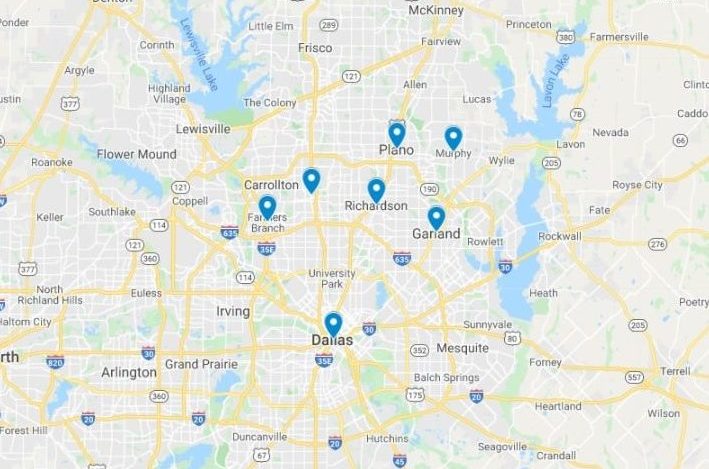Appliance Repair Richardson TX footer map